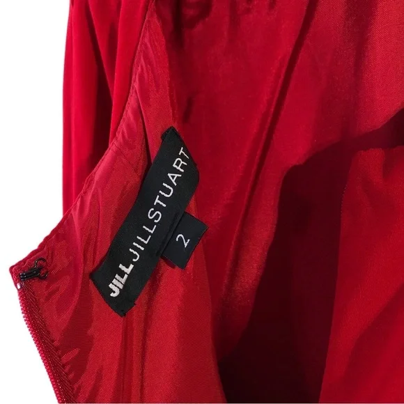 Jill Stuart V-Neck Red Halter Gown with Keyhole Back Size 2 - Picture 7 of 8